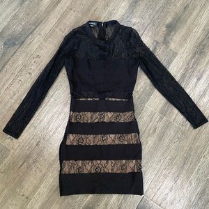 Laced Black Bebe Dress Size Small